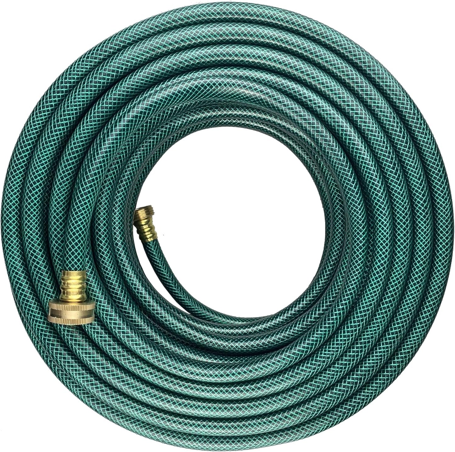 PVC Garden Hose 1/2 Inch Green Heavy Duty Water Hose with Solid Brass Fittings,No Leaking, Flexible,for outdoors,Lawns,Patio (100 FT, Green, Brass Fittings)