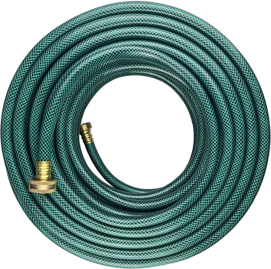 PVC Garden Hose 1/2 Inch Green Heavy Duty Water Hose with Solid Brass Fittings,No Leaking, Flexible,for outdoors,Lawns,Patio (100 FT, Green, Brass Fittings)