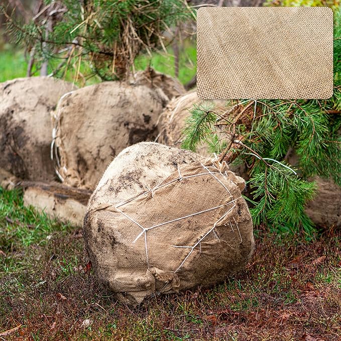 Natural Burlap Plant Covers Freeze Protection,Burlap Winter Frost Plant Blankets for Trees and Shrubs Winter Protection (45 INx15 FT)