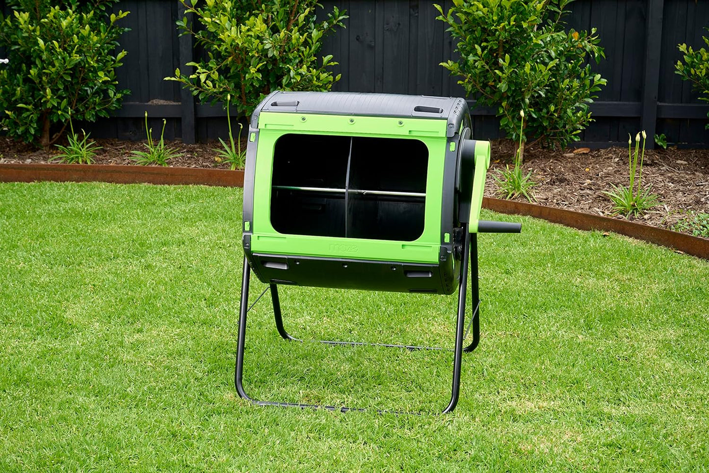 Maze 48 Gallon Outdoor Compost Bin Tumbler for Food Waste - Outdoor Compost Bin for Kitchen Garden & Homestead Heavy Duty Dual Chamber Waste Recycling Machine
