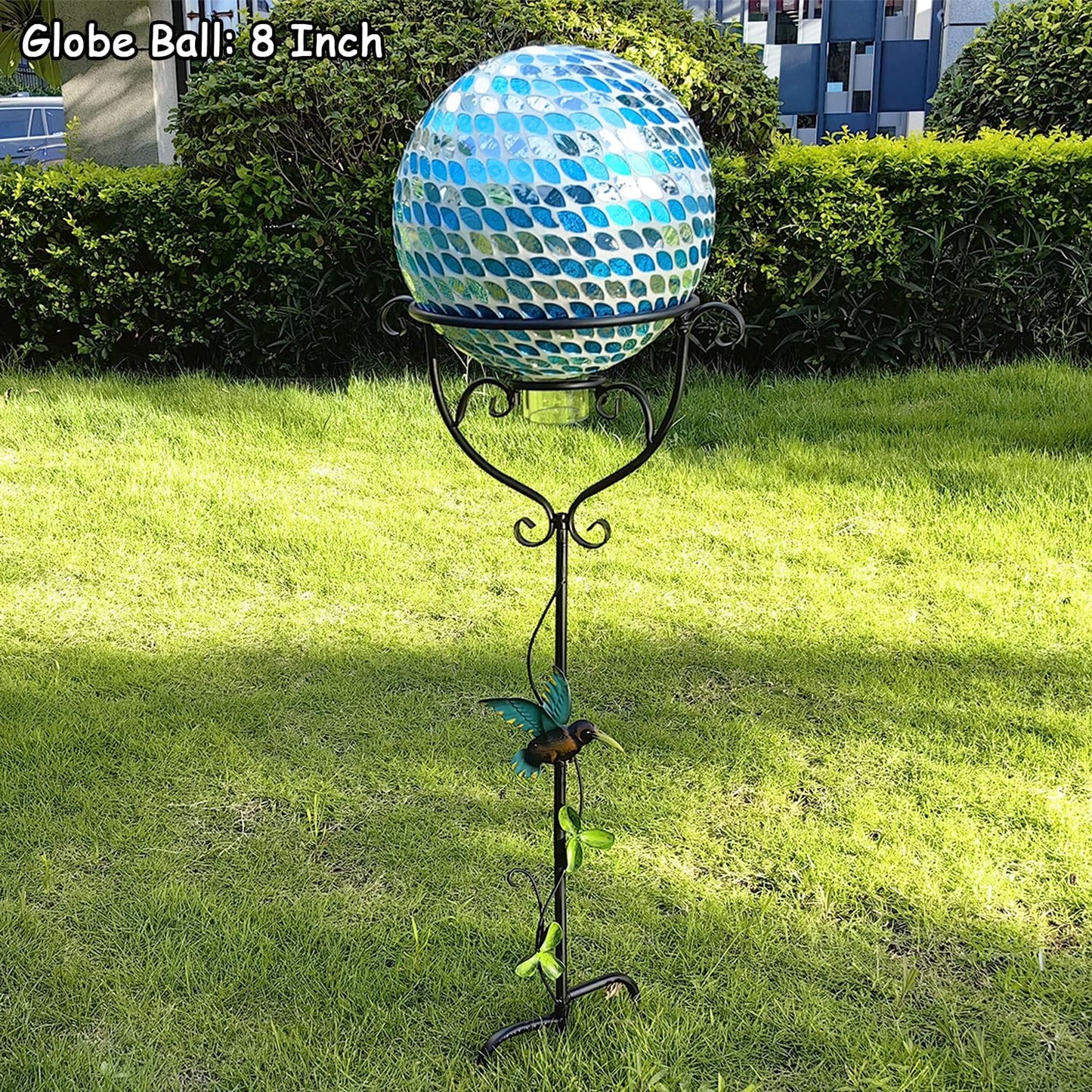 30.5" Gazing Ball Stand, Trident Base Gazing Globe Stand for 10 Inches Gazing Globes, Metal Gazing Ball Display Holder for Outdoor Garden Lawn Yard