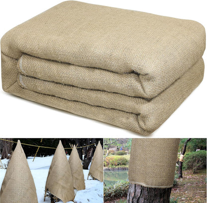 Garden Burlap Roll, 60" x 24 Feet Natural Jute Burlap Fabric Roll for Gardening Raised Bed Liners,Seed Cover,Edging,Weed Barrier,Aisle Runner Plant Cover Tree Protections (60" x 24 Feet)