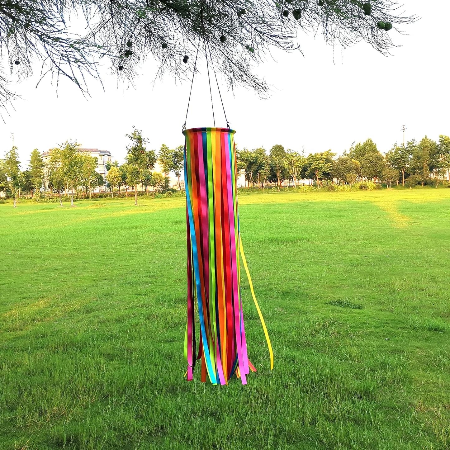 Satin Ribbon Windsock Streamer, Outdoor Decorations for Your Patio, Garden, Yard, Dock and Camper, 49-Inch, WS49-XZH