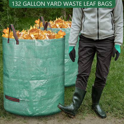 3 Pack 132 Gallon Reusable Yard Waste Bags Heavy Duty Lawn and Leaf Bags Yard Waste Container Garden Grass Bags