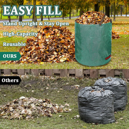 Reusable Yard Waste Bags, 3 Packs 80 Gallons Lawn and Leaf Garden Bags with Reinforced Carry Handles Heavy Duty Garden Waste Bags Camping Yard Recycling Trash Bags for Debris Leaves Grass