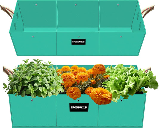 2 Pcs 10 Gallon Rectangle Grow Bags for Growing Potatoes, PE Pots Potato Pots Growing Containers Potato Planter Potato Planter for Growing Potatoes, Green