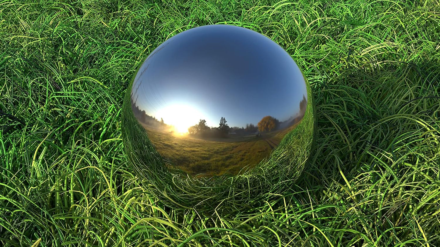 Lulu Decor, Size 16 Silver Stainless Steel Gazing Mirror Ball, Smooth Reflective Shiny Garden Decoration Globe