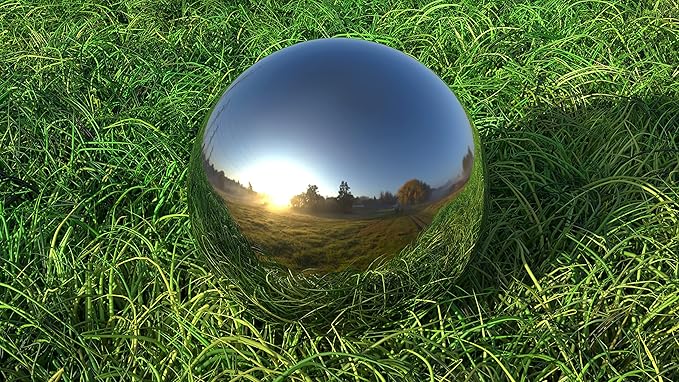 Lulu Decor, Size 14 Silver Stainless Steel Gazing Mirror Ball, Smooth Reflective Shiny Garden Decoration Globe