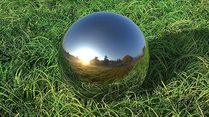 Lulu Decor, Size 12 Silver Stainless Steel Gazing Mirror Ball, Smooth Reflective Shiny Garden Decoration Globe