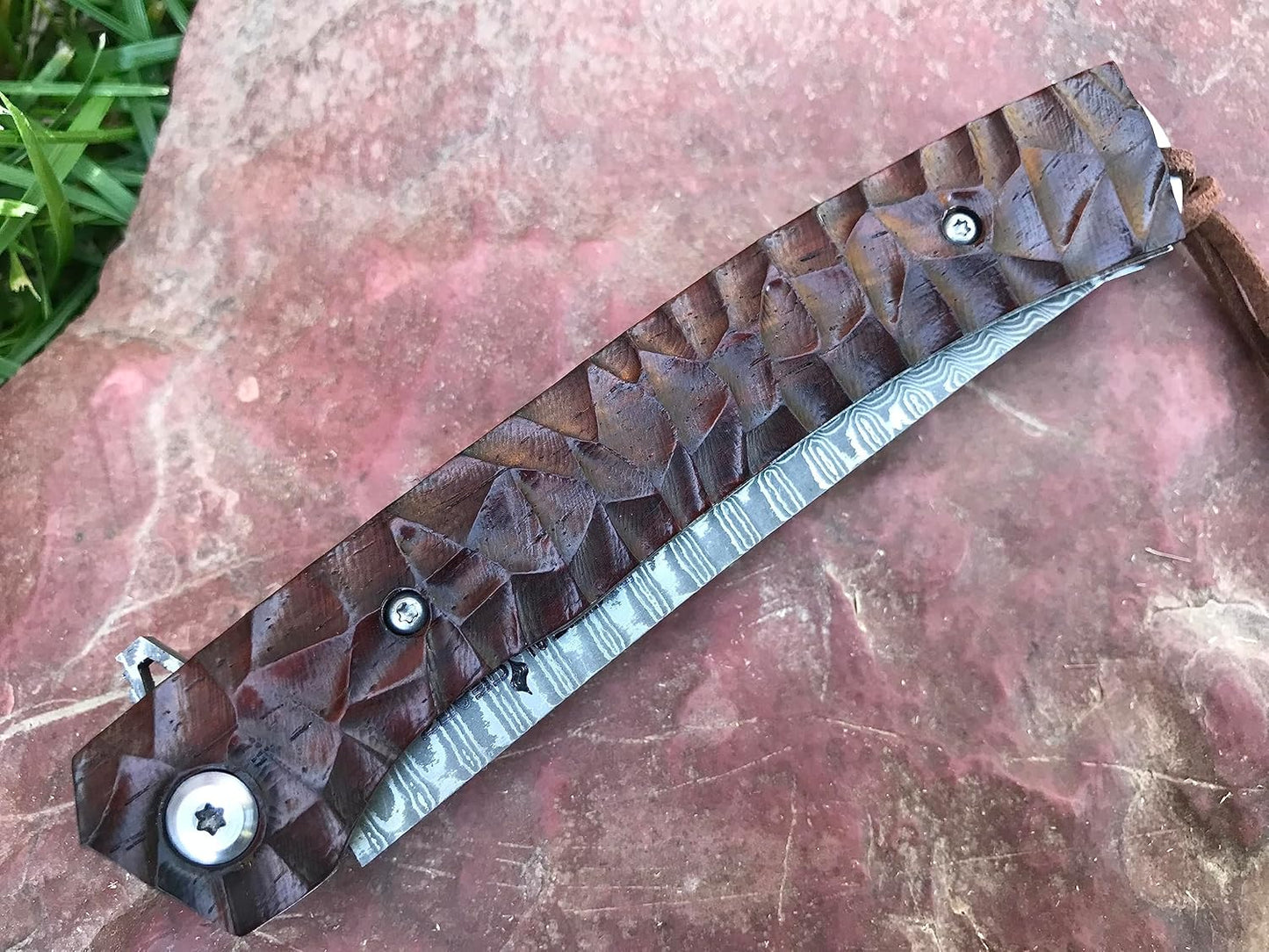 TACTICAL GEARZ Damascus Pocket Knife - EDC Folding Knife with Rosewood Handle - 67 Layer Damascus Steel VG10 Blade Everyday Carry (Alya)