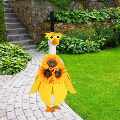 Sunflower Goose Outfit Summer Goose Outfits Cute Goose Clothes for Outdoor Garden Yard Statue Decor