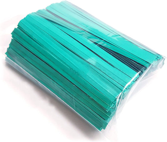 4" Length Twist Ties, 2000 Green Plastic Coated No Rip Paper Ties, Party Favor Treat Bags, Small