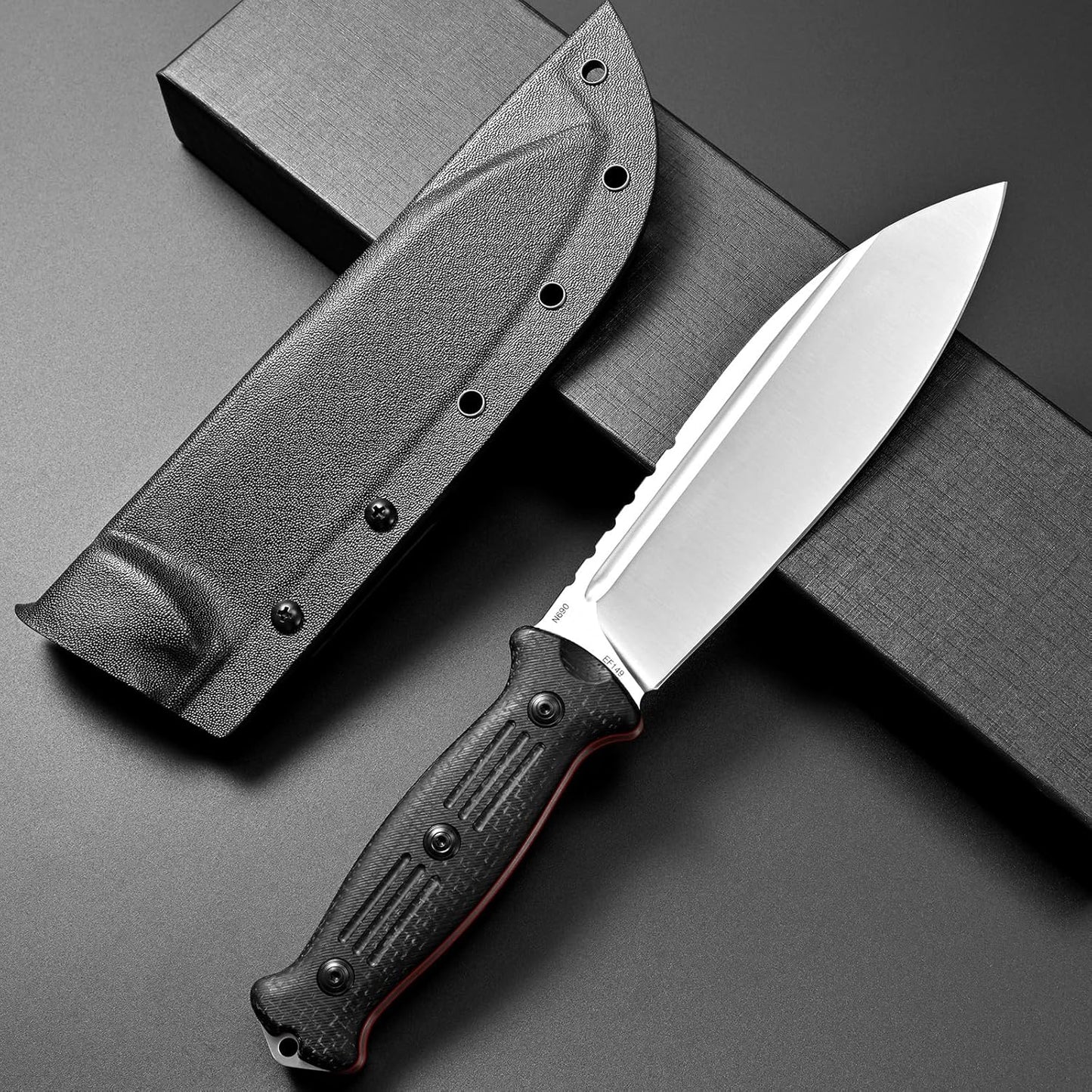 Eafengrow EF149 Fixed Blade Knife N690 Steel Blade Colorful G10 Handle Full Tang EDC Straight Knife for Hunting Camping Adventure