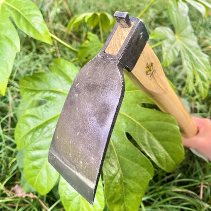 14 Inch Heavy Duty Curved Hoe, Without Welding, Gardening Tool, Oak Handle, for Digging, Weeding, and Planting