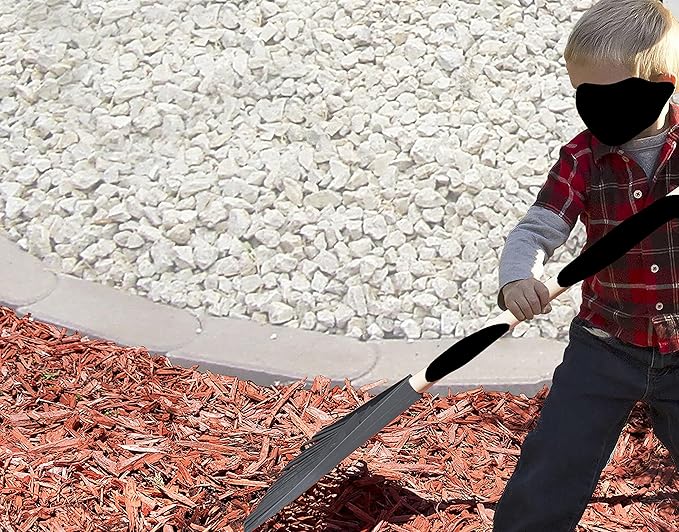 Kids Rake with Hardwood Handle, Durable Plastic Head to Sweep Leaves in Lawn and Tidying Up The Garden, 34" (Grey), 6 Pack