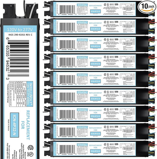 OHLECTRIC 10 Pack - Replacement for ICN4P32-SC 3&4 Lamp - T8 Fluorescent Ballast, Electronic