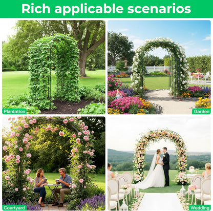 Garden Arch Trellis for Climbing Plants, 7.22 FT Tall Large Arbour Archway for Rose Vine Cucumber Vegetables, Wide Garden Arch for Lawn, Party, Ceremony Wedding Decoration.