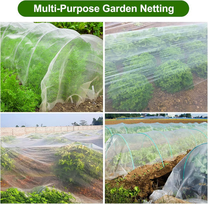 Garden Netting, Jevrench Durable Ultra Fine Garden Netting, Garden Plant Cover Row Cover Makes Plants, Vegetables, Fruits, and Flowers Grow Better (8ft x 25ft)