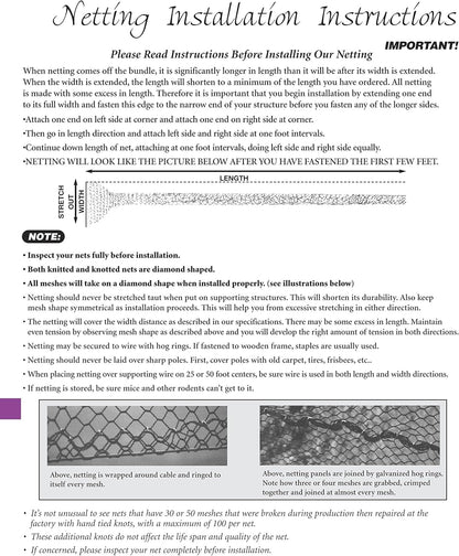 Excursions Aviary Netting 1" Heavy Knotted Poultry Net (25' x 50')