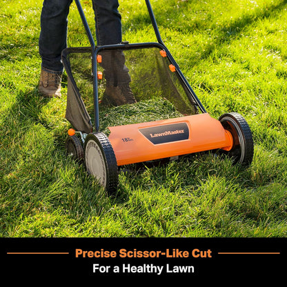 LawnMaster LMRM1801 Push Reel Lawn Mower 18-Inch 5-Blade