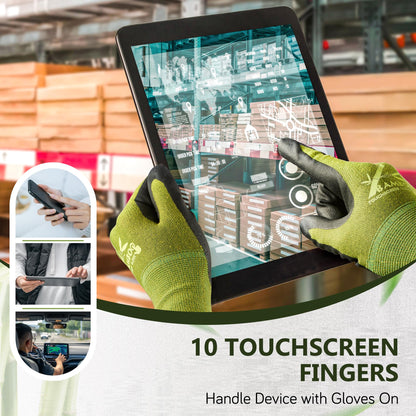 COOLJOB 2 Pairs Gardening Gloves for Women and Men, Bamboo Working Gloves Touchscreen, Grippy