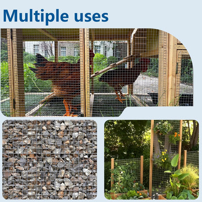 Hardware Cloth 1/4 inch Chicken Wire Fencing Double Hot-Dipped Galvanized After Welding Wire Fence，Duty Rust Proof Fencing for Gardens, Poultry Animal Netting Cage Screen (1/4inch 36in x 100ft)
