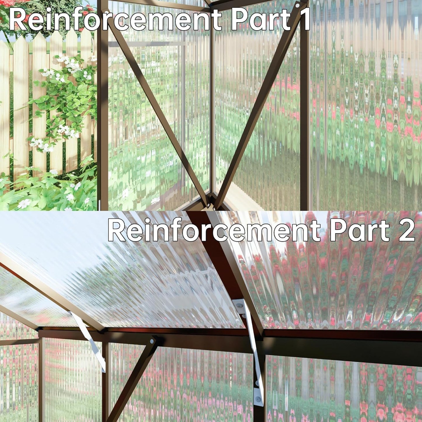 8x10 FT Greenhouse for Outdoors,Green House for Outside,Dark Gray