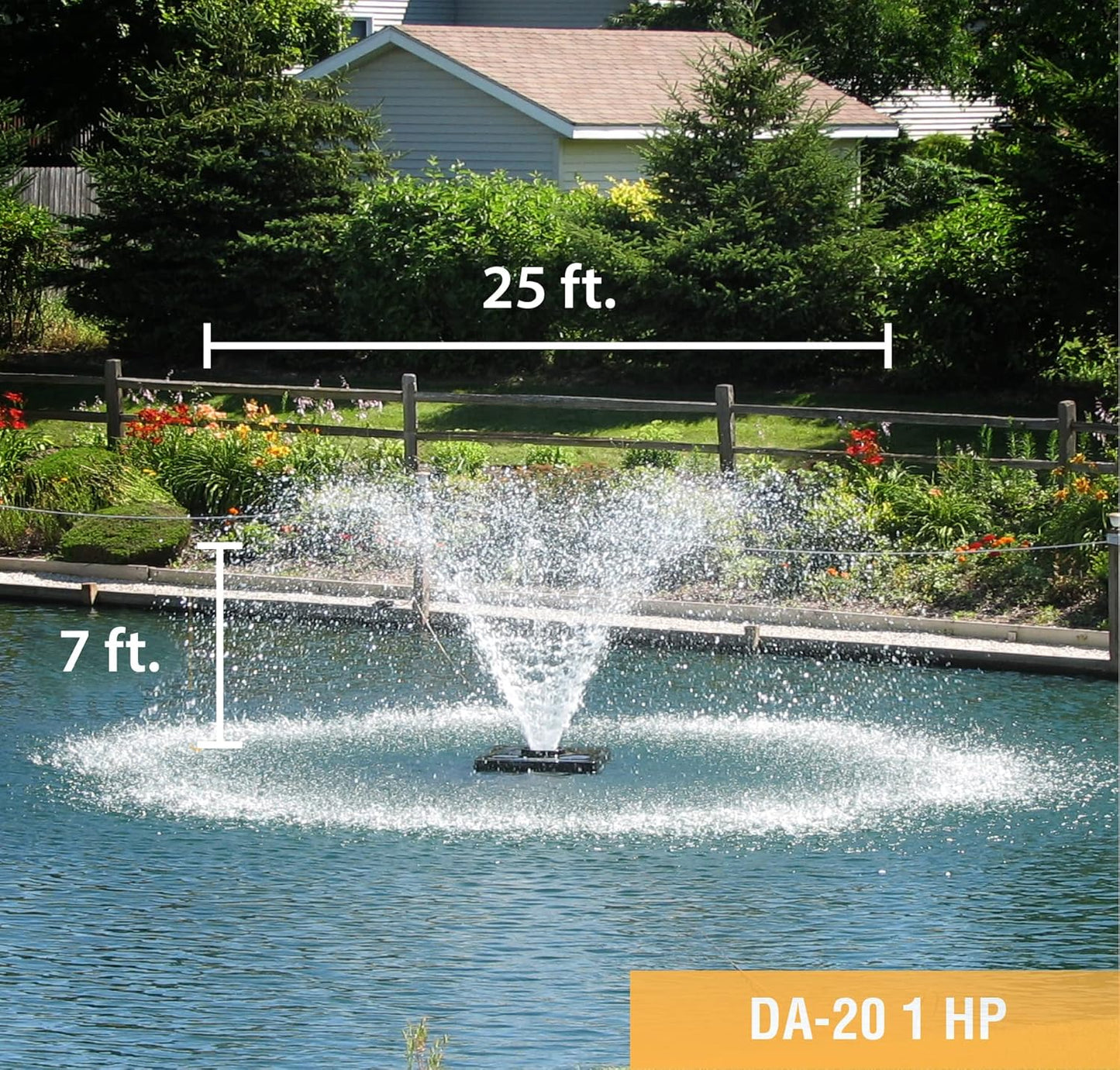 Scott Aerator DA-20 Display Pond Aerator - 1 Horse Power 115V 70ft Cord | Aerating Pond Fountain for up to 1 Acre Ponds | Pond Aerator Pump for Small Ponds | Pond Aeration Systems