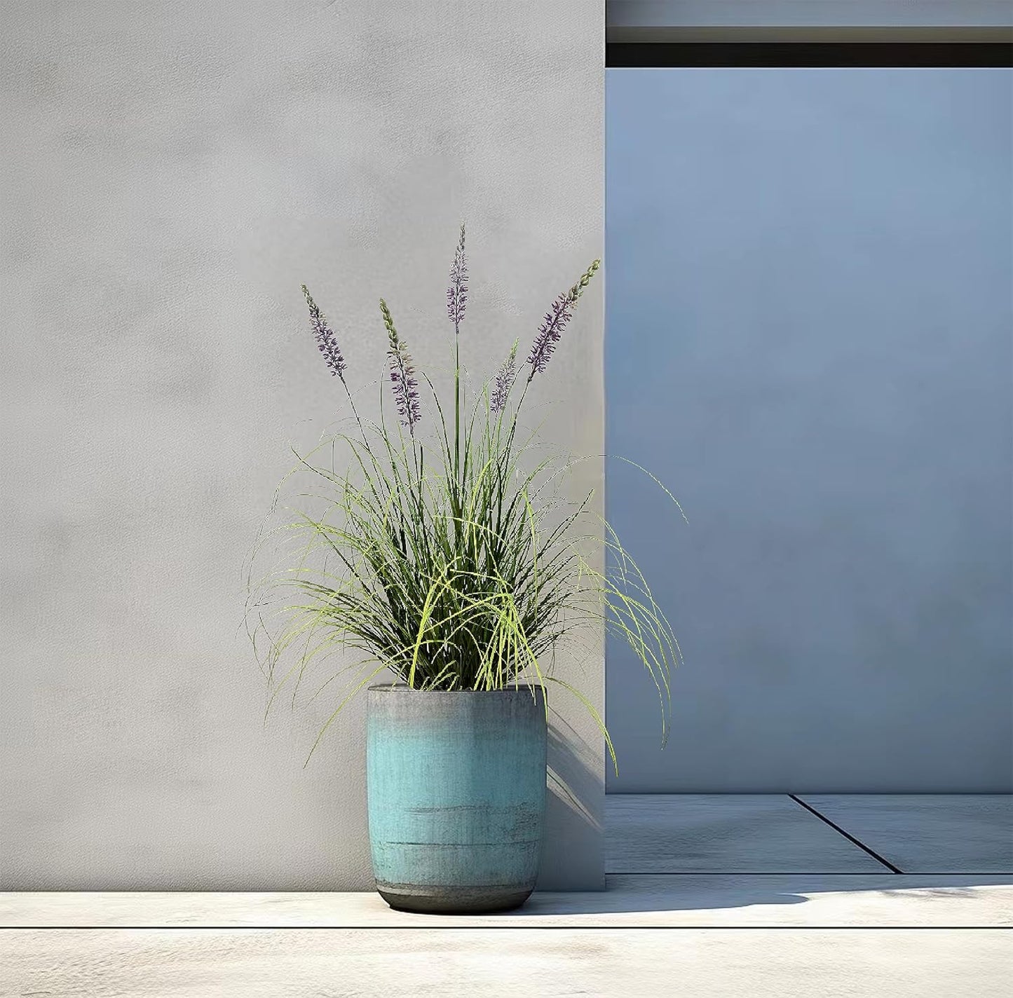 Artificial Lavender Plant 35in (2 Pack) - Tall Faux Indoor Home Decorative Plants & Flowers in Pot, Fake House Plant