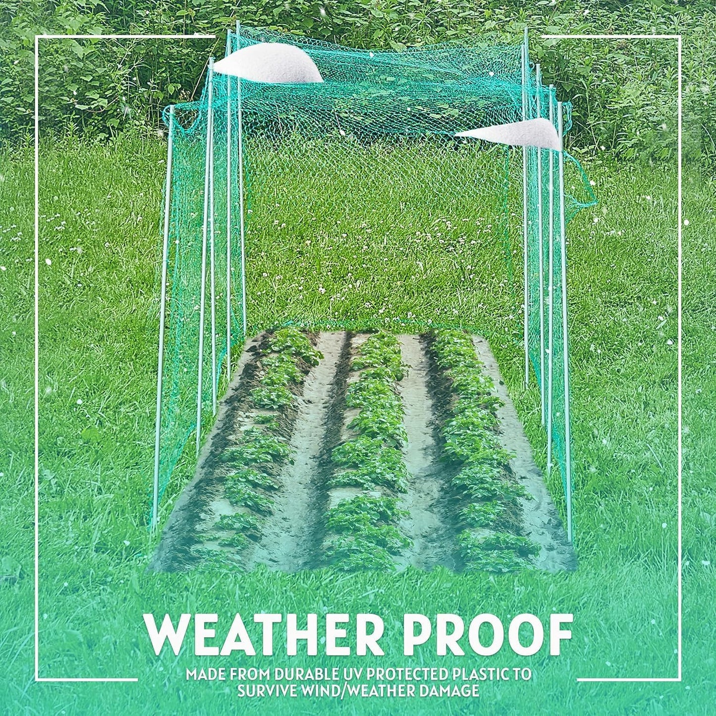 6-1/2 x 33 ft. Green Gentle Garden Netting/Row Cover/Screen | Protect Secure to Keep Away Birds and Rodents from Fruit, Vegetable, Flowers & Sensitive Plants, While Allowing Water & air in-2PK