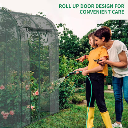 SUNYRISY Garden Plant Netting Crop Cage for Garden Raised Bed, 6.5 x 3.3 x 6 Ft Plant Cover Cage Protectors from Animal for Outdoor Plants with Frame and Zippered Door