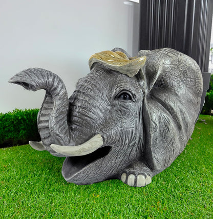 coolboy Elephant Statue Gutter Downspout Extension Decorative,Animal Garden Statue Outdoor Decor,3"×4" Rain Gutter Downspout Splash Block,Rain Downspout Diverter