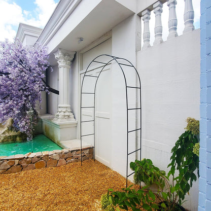 7.9 Ft H x 4.6 Ft W 2 Pack Metal Pergola Arbor,Assemble Freely 3 Sizes,for Various Climbing Plant Wedding Garden Arch