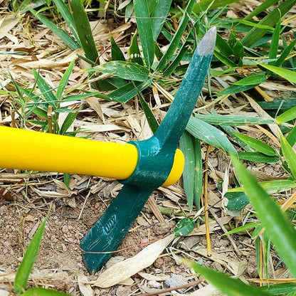 2 PCS Pick Mattock Hoe Heavy Duty, Gardening Hand Pick with 15 Inch Shock Absorption Rubber Handle and Forged Head, Pick Axe Hand Tool for Digging Weeding Prospecting Camping