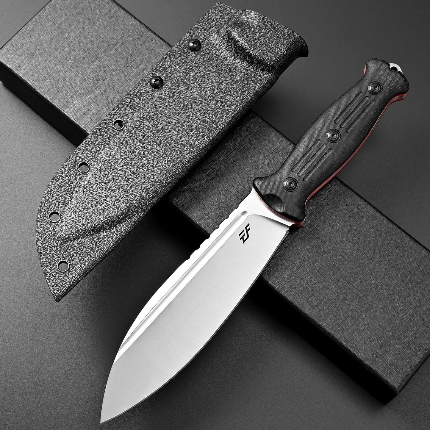 Eafengrow EF149 Fixed Blade Knife N690 Steel Blade Colorful G10 Handle Full Tang EDC Straight Knife for Hunting Camping Adventure