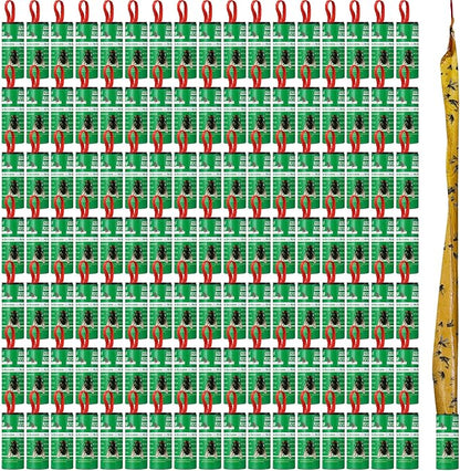 Qualirey 160 Pack Fly Strips Sticky Fly Trap Indoor Outdoor Hanging Ribbon Tape Paper Flying Insect Trap Gnat Killer Traps Catcher for Fruit Flies, Bug, Insect, Pest (Green)