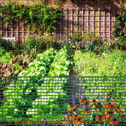 Plastic Garden Fencing Roll Safety Construction Barrier Outdoor Snow Mesh Fence Garden Netting, 1.2 Inch Mesh, Coated Iron Wire Support Stakes, Cable Ties for Garden (Green,2 x 100 Feet)