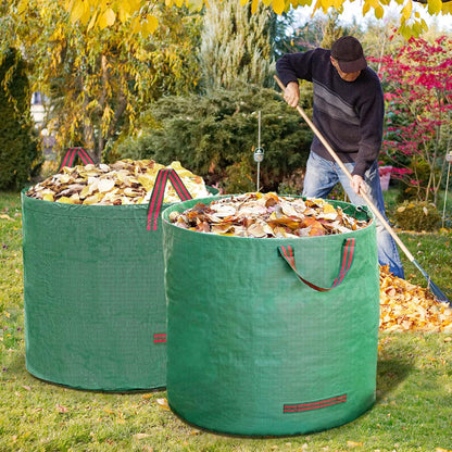 2-Pack 72 Gallons Leaf Bags, Reusable Yard Waste Bags, Heavy Duty Upright Lawn Bags with 4 Handles for Garden Leaves and Waste Collection, Lightweight Portable Yard Trash Bag