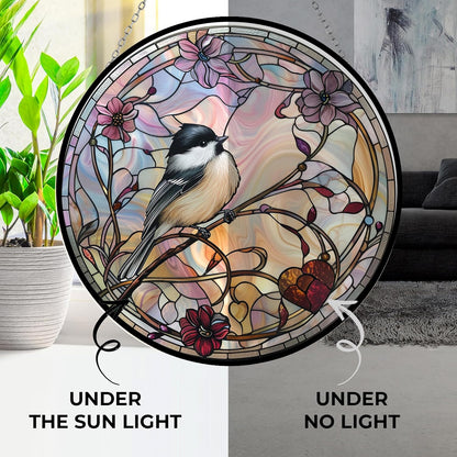 Easter Chickadee Stained Glass Suncatcher Stained Glass Window Hangings Birthday Gift for Mom Grandma Teacher Women Friend Memorial Hook