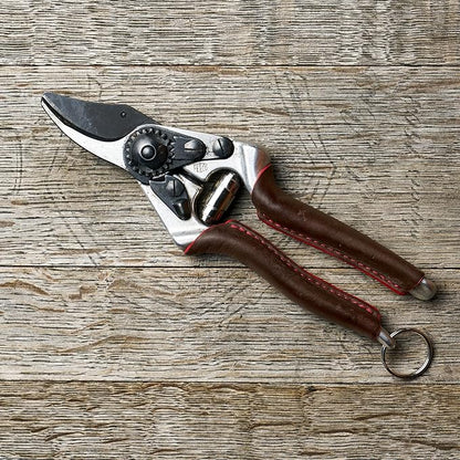 FELCO 6 ELITE Pruning Shears – 7.7" Swiss-Made Garden Clippers with Leather-Wrapped Handle for Medium Right Hands | Hand Pruners for Gardening | Garden Tool Cutter with Bypass Blade, Aluminum Body