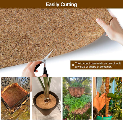 MAXPACE Natural Coconut Coir Liner Sheets - 14x11inch 2 Pcs Coco Fiber for Plant, Planter, Window Basket, Garden Decoration, and Pet Reptile Carpet or Mat