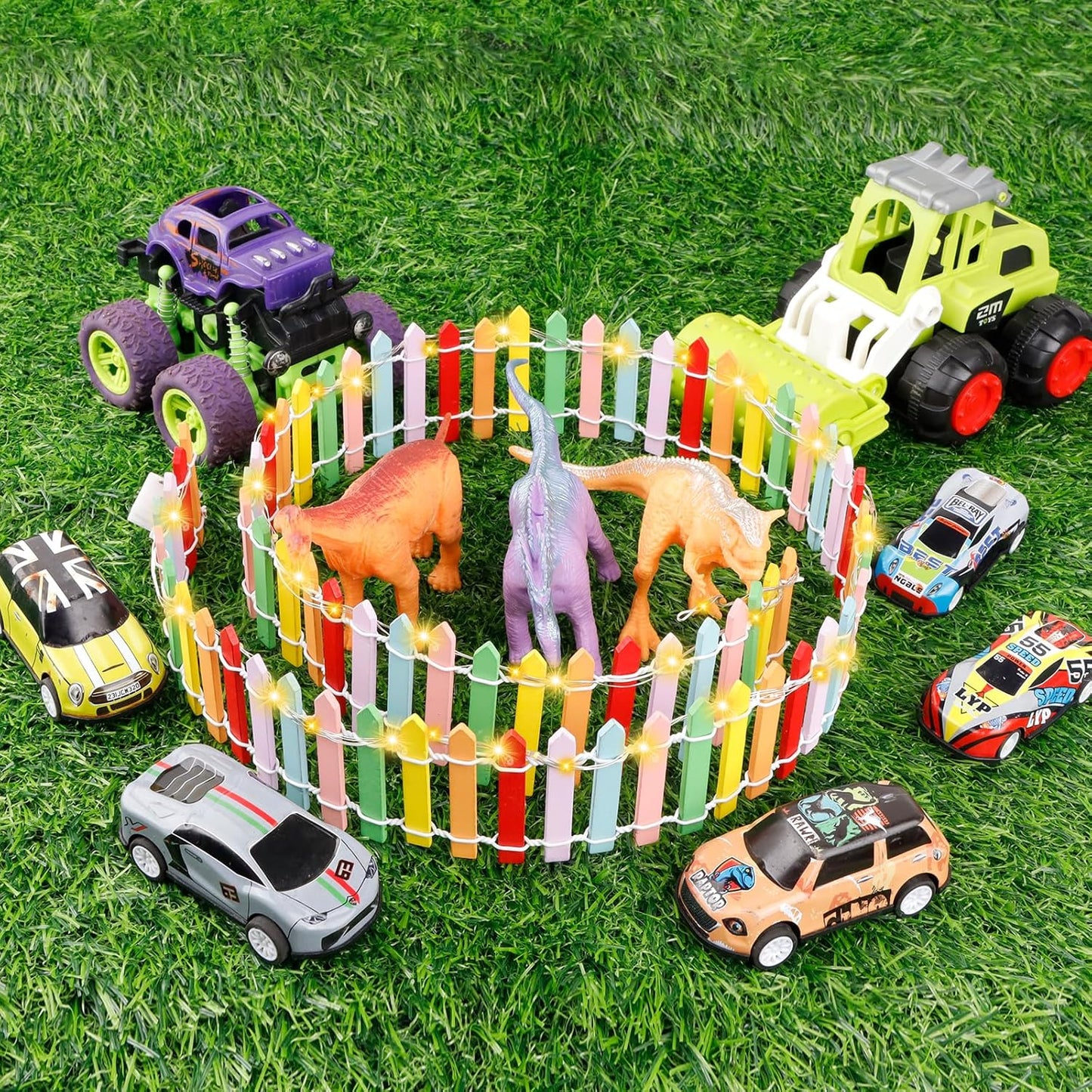 Mini Fairy Garden Fence, 35.5 Inch Cuttable Small Wood Picket Fence, DIY Miniature Accessories Decoration for Dollhouse, Crafts, Vegetable Platter, Cake(Colorful)