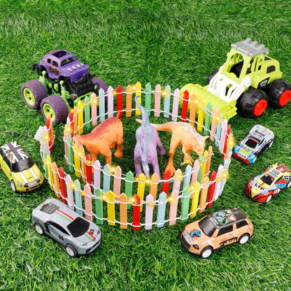 Mini Fairy Garden Fence, 35.5 Inch Cuttable Small Wood Picket Fence, DIY Miniature Accessories Decoration for Dollhouse, Crafts, Vegetable Platter, Cake(Colorful)