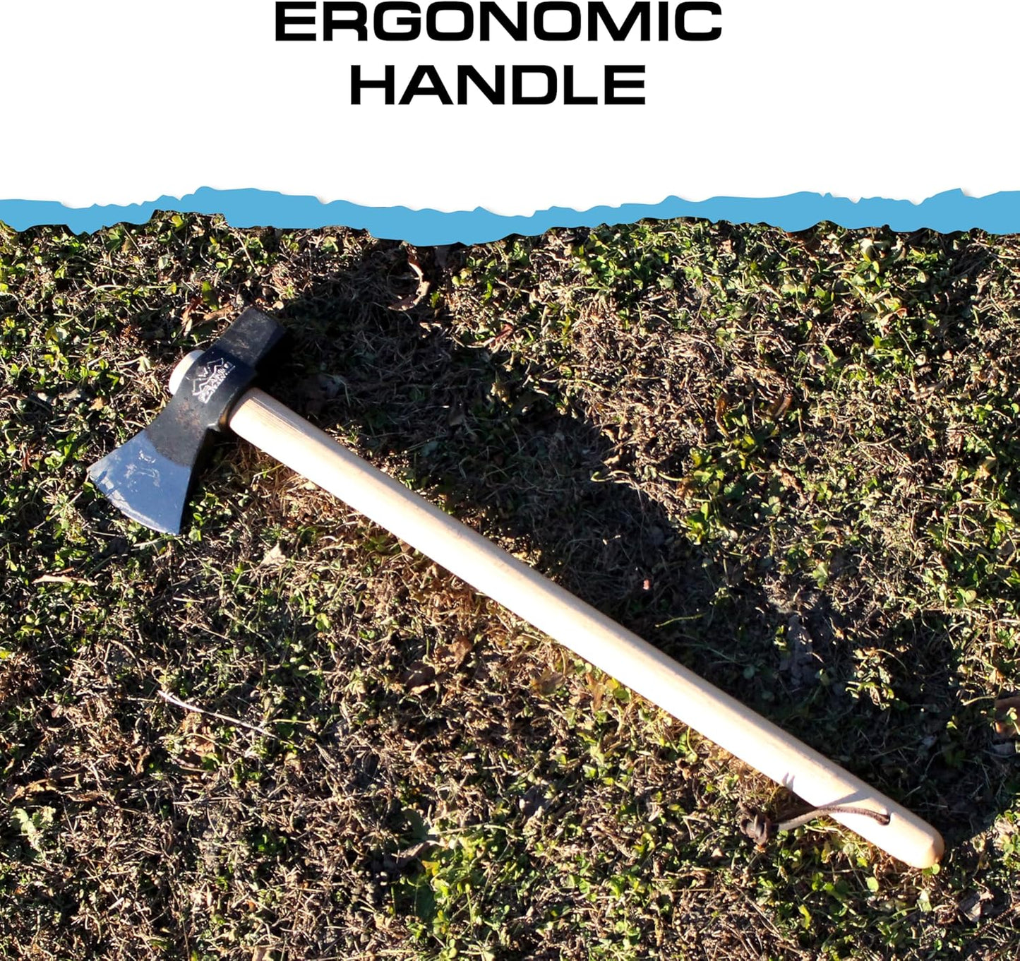 Prandi Axes Merlin C45 Forged Carbon Steel Splitting Maul - Hickory Handle with Leather String - Ideal for Firewood, Splitting, and Chopping - 35.43" L x 8.78" W, 3000g Head 3.014.30.TH - No Sheath