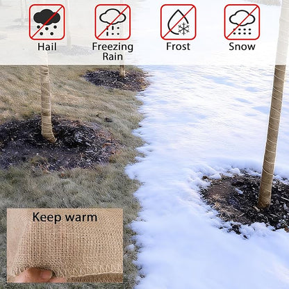 Natural Burlap Plant Covers Freeze Protection,Burlap Winter Frost Plant Blankets for Trees and Shrubs Winter Protection (39 INx14.7 FT)