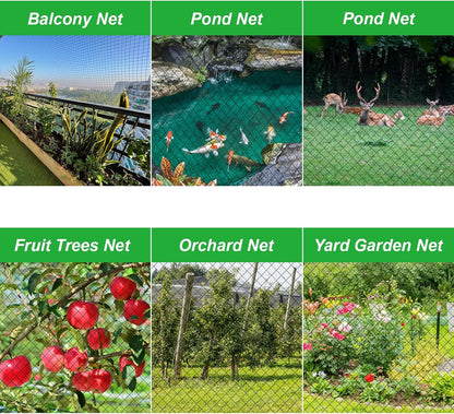 SPORTYOUTH Bird Netting for Chicken Coop, 50x50 ft Poultry Netting Heavy Duty 2.4" Mesh Nylon Garden Hawk Aviary Netfor Blueberry Bushes Fruit Trees Vegetable Against Birds Squirrels Deer