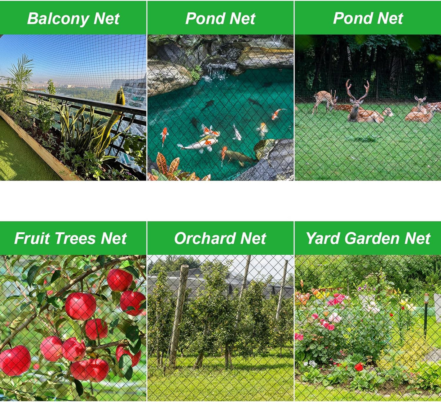 SPORTYOUTH Bird Netting for Garden, 25x50 ft 3/4" Square Mesh Heavy Duty Nylon Chicken Coop Poultry Hawk Aviary Netting for Blueberry Bushes Fruit Trees Vegetable Against Birds Deer Squirrels