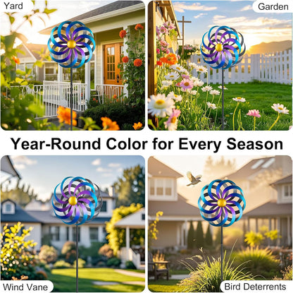 Wind Spinners Outdoor Yard Decorations, 16 Inches Wind Sculpture Metal Garden Art, Windmills for Yard Gardening Gifts for Women Mom Backyard, Patio, Garden Decor