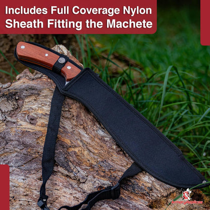 Armory Replicas - Book of Eli Stainless Steel Machete Knife - Premium-Quality, Authentic Kukri Design, and Rust-Resistant - 15-inch Blade with Nylon Sheath