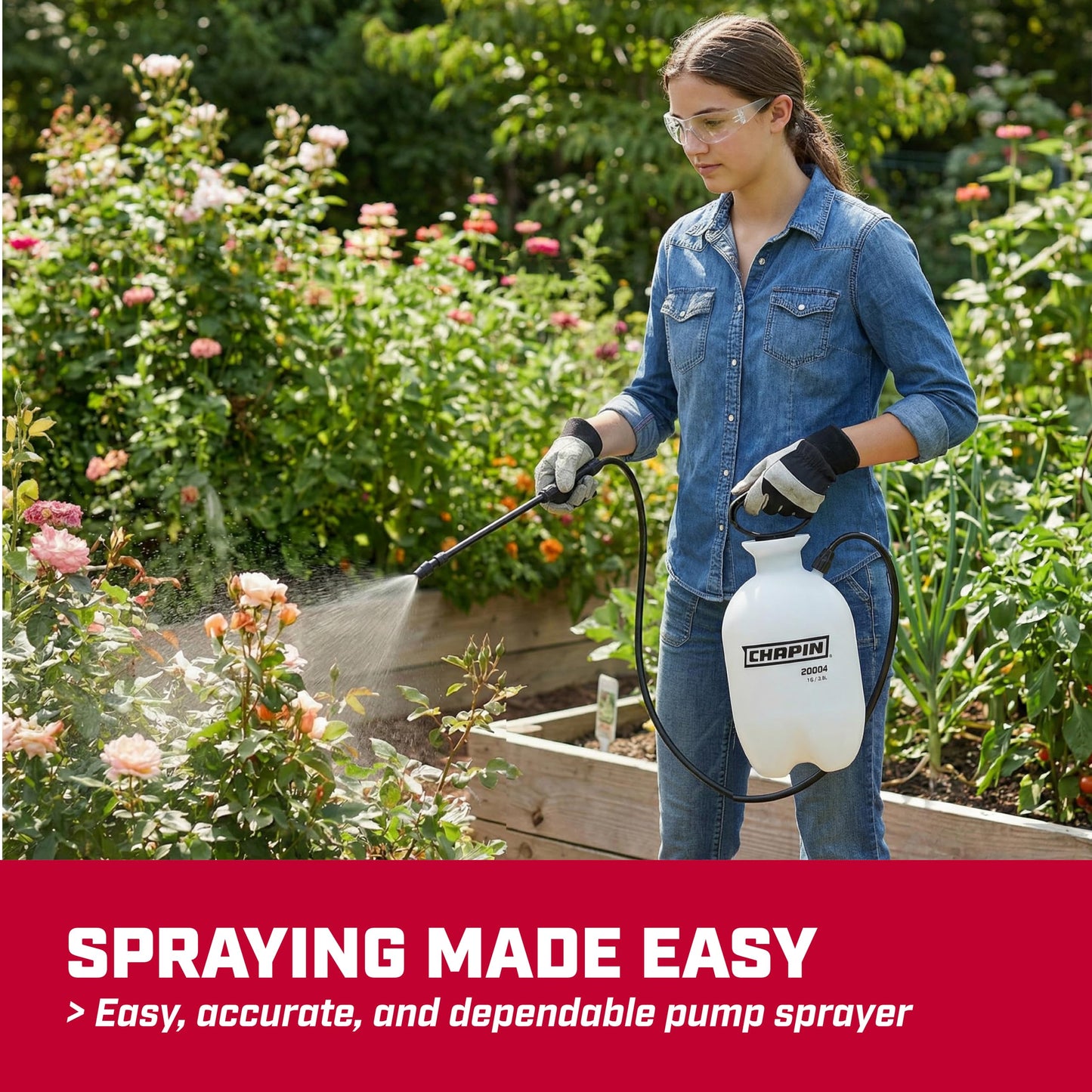 Chapin 1-Gallon Pump Sprayer, Easy Use for Home & Garden